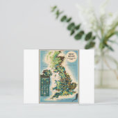 Vintage Karte für Großbritannien (Stehend Vorderseite)