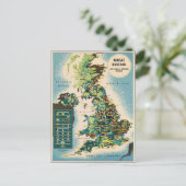 Vintage Karte für Großbritannien (Stehend Vorderseite)