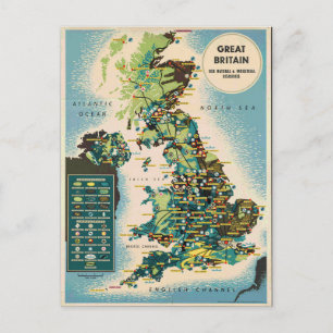 Vintage Karte für Großbritannien