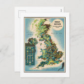 Vintage Karte für Großbritannien (Vorne/Hinten)