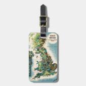 Vintage Karte für Großbritannien Gepäckanhänger (Vorderseite vertikal)