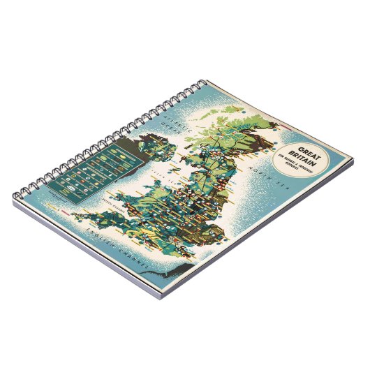 Vintage Karte für Großbritannien Notizblock (Linke Seite)