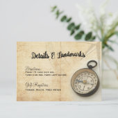 Vintage Karte für Hochzeitsreisen (Stehend Vorderseite)