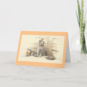 Vintage-Karte für Katzen mit Genesungswünschen Karte