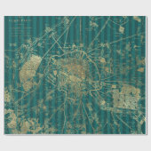 Vintage Karte für Türkis und Goldfolie Geschenkpapier (Flach)