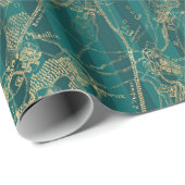 Vintage Karte für Türkis und Goldfolie Geschenkpapier (Rolleneckpunkt)