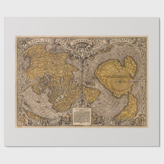 Vintage Karte gedruckt Geschenkpapier (Flach)