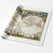 Vintage Karte gedruckt Geschenkpapier (Ungerollt)