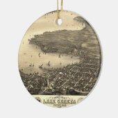 Vintage Karte Genfersees Keramikornament (Links)