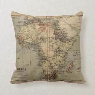 Vintage Karte Geografie 1846 Africa Throw Kissen