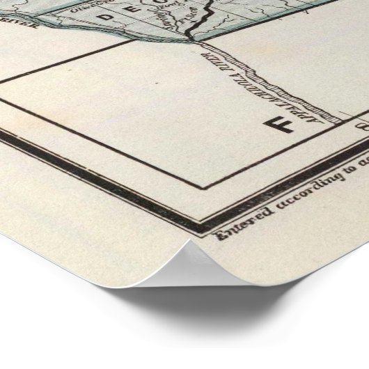 Vintage Karte Georgiens (1845) Poster (Ecke)