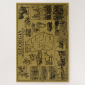Vintage Karte Georgiens (1912) - Tan Puzzle (Vertikal)