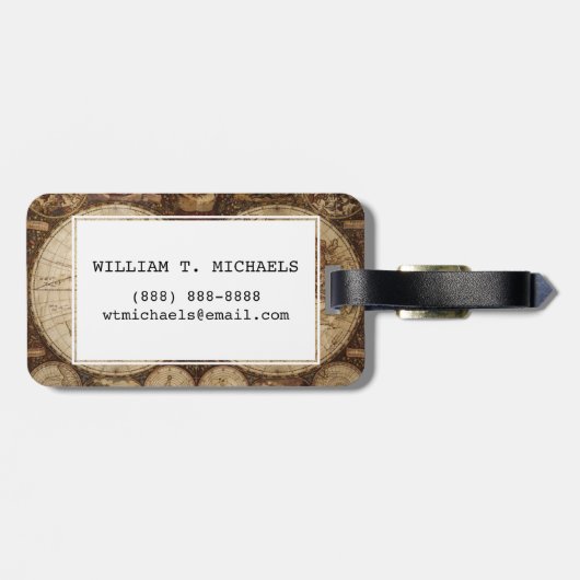 Vintage Karte Gepäckanhänger (Rückseite horizontal)