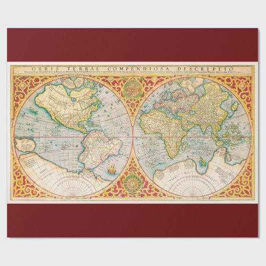 Vintage Karte Geschenkpapier (Flach)