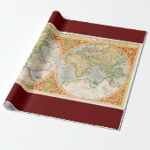 Vintage Karte Geschenkpapier (Ungerollt)