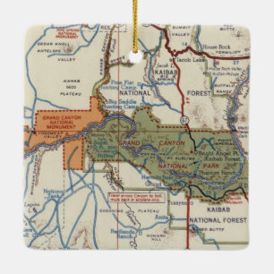 Vintage Karte Grand Canyon Keramikornament