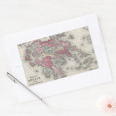 Vintage Karte Griechenlands (1865) Rechteckiger Aufkleber (Umschlag)