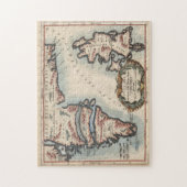 Vintage Karte Grönlands und Islands (1694) Puzzle (Vertikal)
