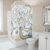 Vintage Karte Grunge Tentacles Duschvorhang (Beispiel)