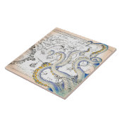 Vintage Karte Grunge Tentacles Fliese (Seite)