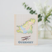 Vintage Karte Guernsey (Stehend Vorderseite)