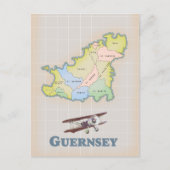 Vintage Karte Guernsey (Vorderseite)