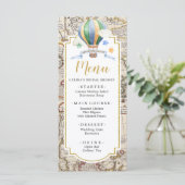 Vintage Karte Heißluftballon Adventure Baby Dusche (Stehend Vorderseite)