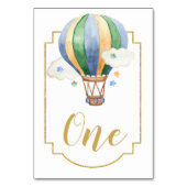 Vintage Karte Heißluftballon Babydusche (Rückseite)