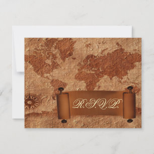Vintage Karte Hochzeit in Urlaubsort Rsvp-Karten