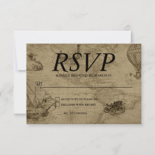 Vintage-Karte Hochzeit RSVP Antwort Antwort Modern