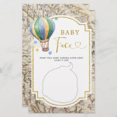 Vintage Karte Hot Air Ballon Babydusche BabyGesich (Vorne/Hinten)