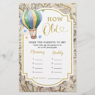 Vintage Karte Hot Air Ballon Wie alte Eltern