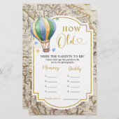 Vintage Karte Hot Air Ballon Wie alte Eltern (Vorne/Hinten)