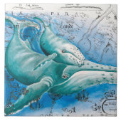 Vintage Karte Humpback Fliese (Vorderseite)