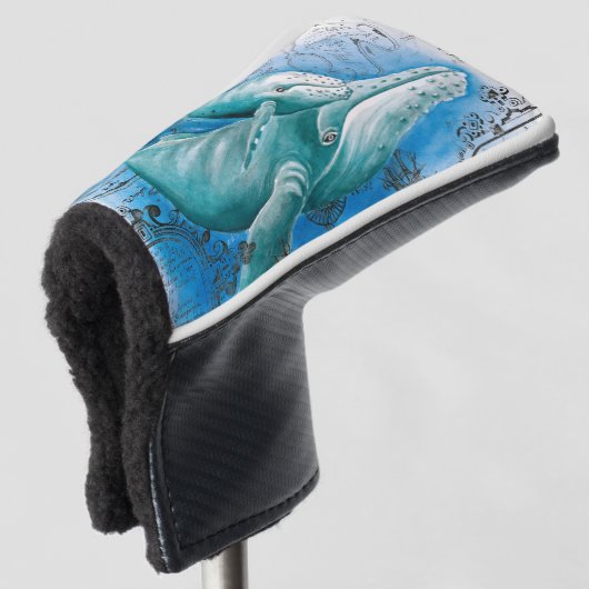 Vintage Karte Humpback Golf Headcover (3/4 Vorderseite)