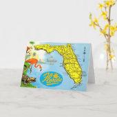 Vintage Karte in Florida (Gelbe Blume)