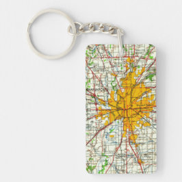 Vintage Karte Indianapolis Schlüsselanhänger