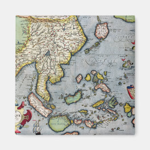 Vintage Karte   Indien nach Neu-Guinea Magnet