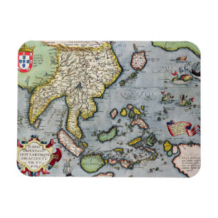 Vintage Karte   Indien nach Neu-Guinea Magnet