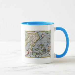 Vintage Karte Indien nach Neu-Guinea Tasse
