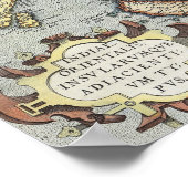 Vintage Karte Indiens | 1592 Poster (Ecke)