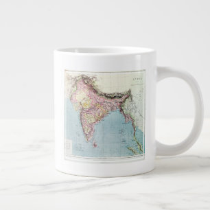 Vintage Karte Indiens  1877 Jumbo-Tasse