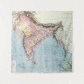 Vintage Karte Indiens | 1877 Wandteppich (Vorderseite)