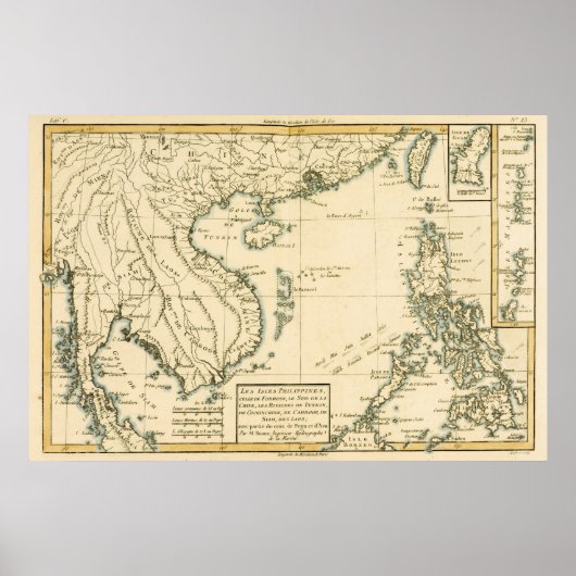 Vintage Karte Indiens | Indischer Ozean Poster (Vorne)