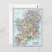 Vintage Karte - Irland (Vorne/Hinten)