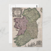 Vintage Karte Irlands (1716) (Vorne/Hinten)