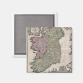 Vintage Karte Irlands (1716) Magnet (Vorderseite/Rückseite)