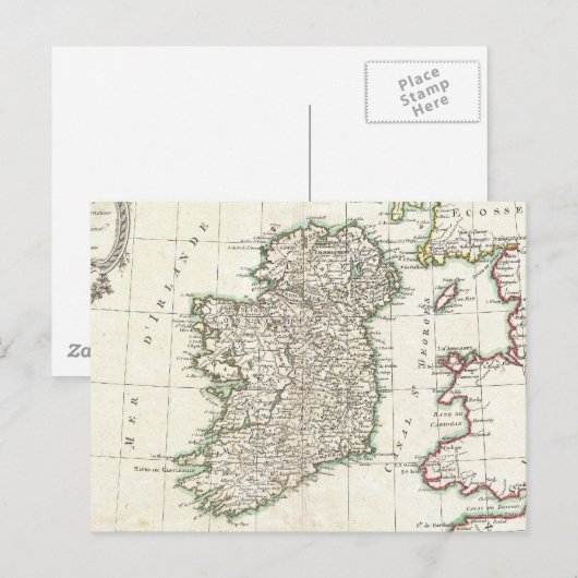 Vintage Karte Irlands (1771) (Vorne/Hinten)