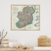 Vintage Karte Irlands (1799) Poster (Küche)
