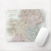 Vintage Karte Irlands (1850) Mousepad (Mit Mouse)